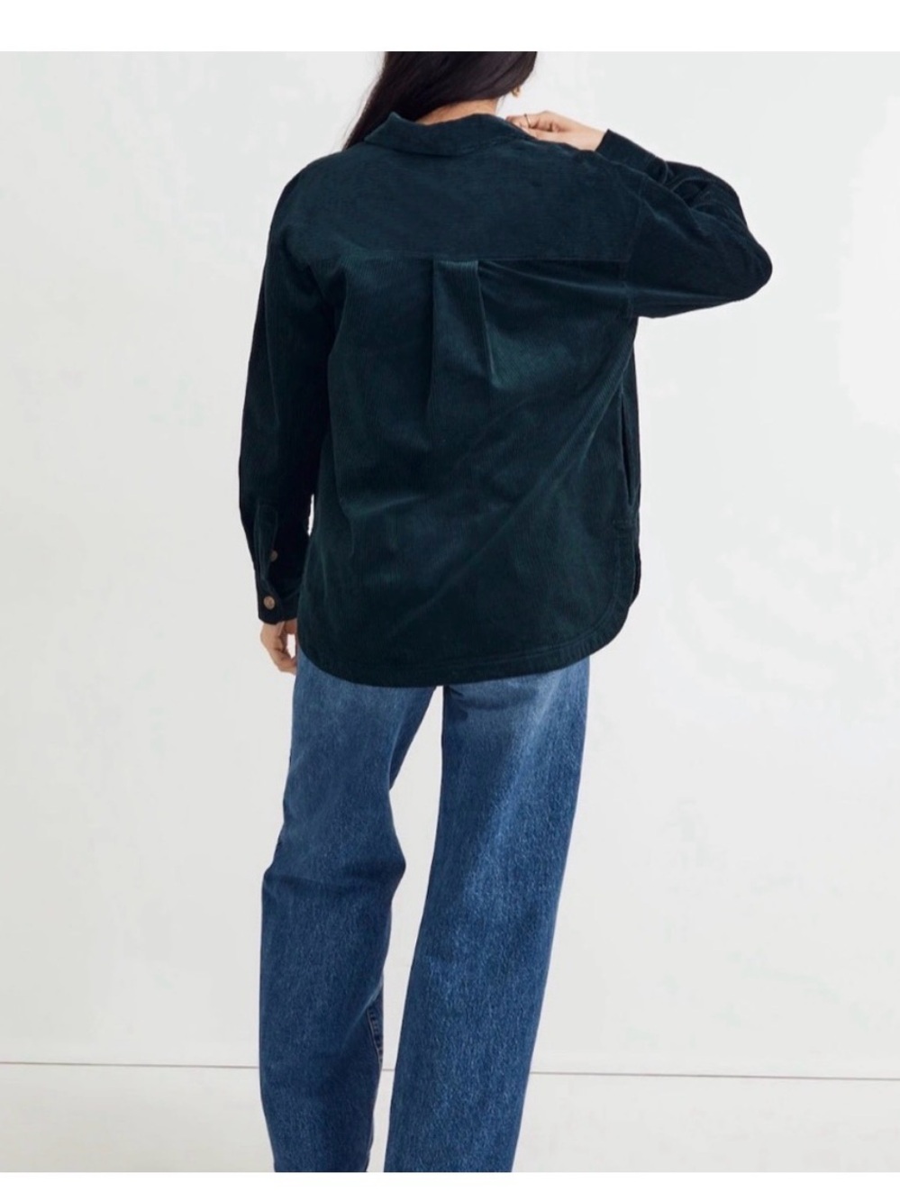 Madewell Deep Teal Corduroy Button-Up Jacket - Picture 2 of 10